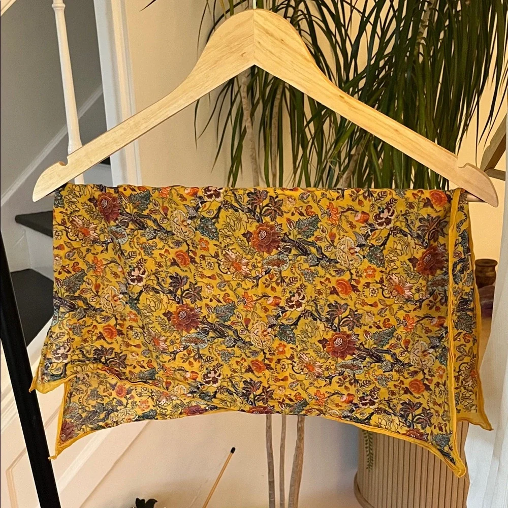Madewell Floral Bandana Scarf in Yellow and Blue